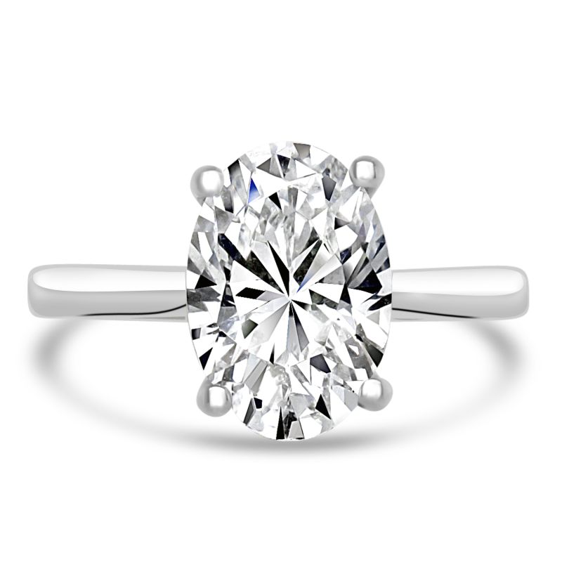 Platinum Oval Cut Lab Diamond Engagement Ring 2.02ct