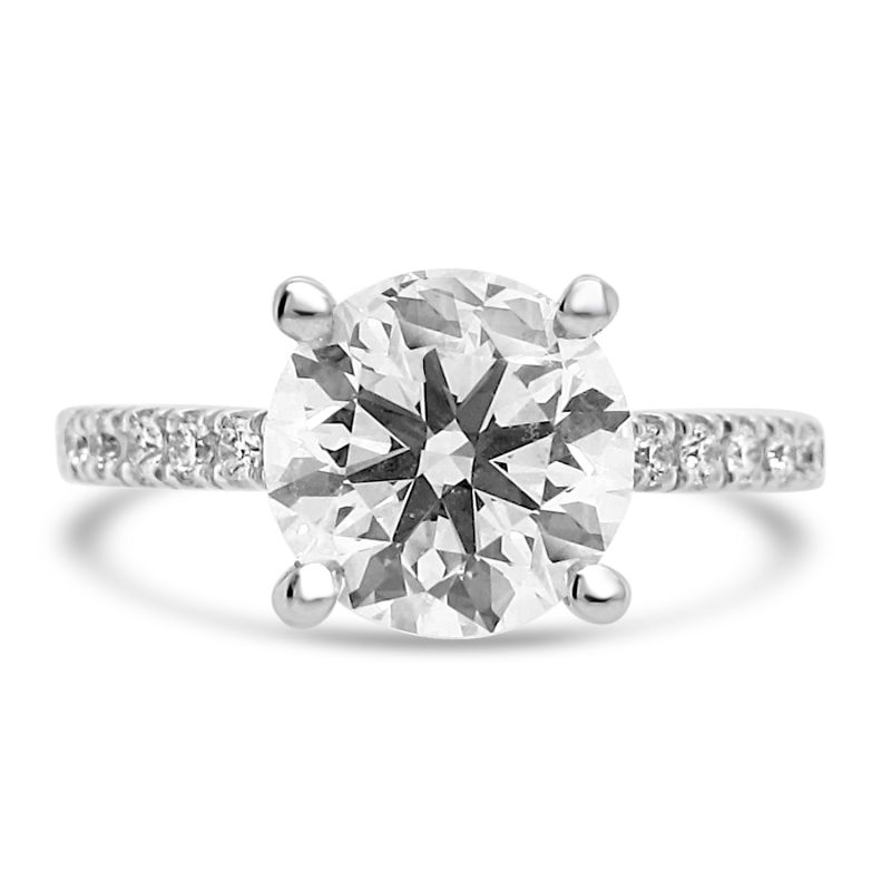 Platinum Brilliant Cut Lab Grown Diamond Engagement Ring 2.20ct