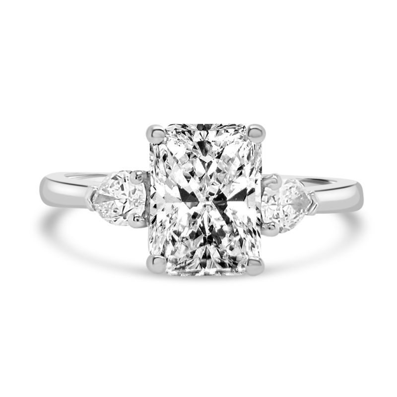 Platinum Radiant Cut Lab Grown Diamond Engagement Ring 1.23ct