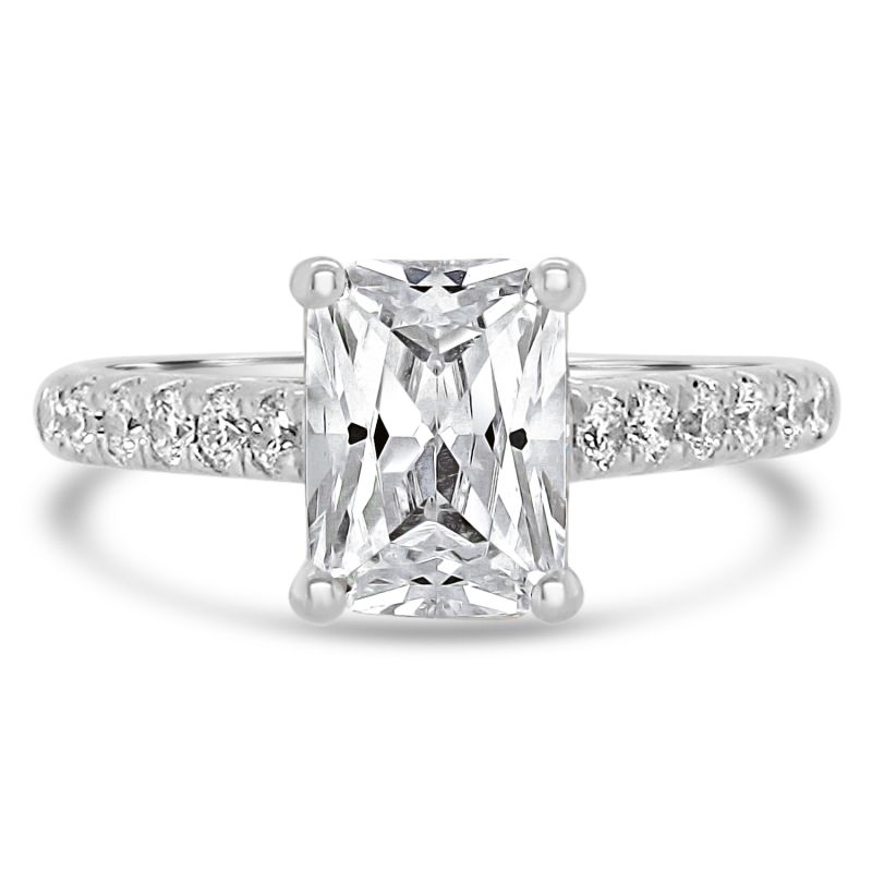 Platinum Radiant Cut Lab Grown Diamond Engagement Ring 1.75ct