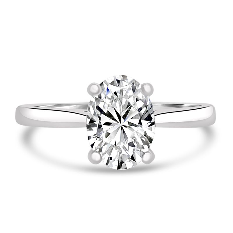 Platinum Oval Cut Lab Diamond Engagement Ring 1.28ct