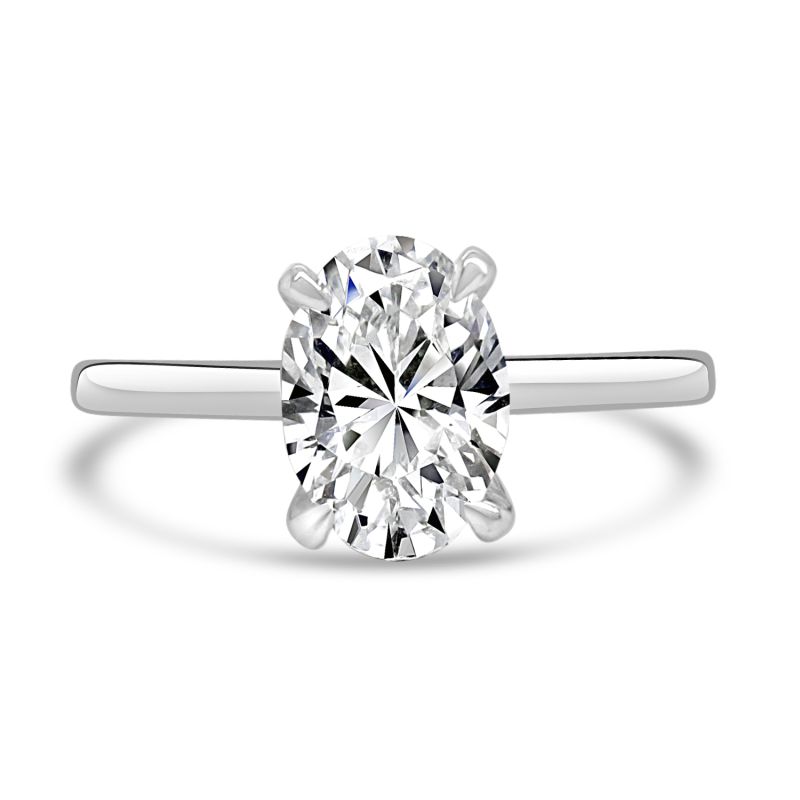 Platinum Oval Cut Lab Grown Diamond Engagement Ring 1.14ct