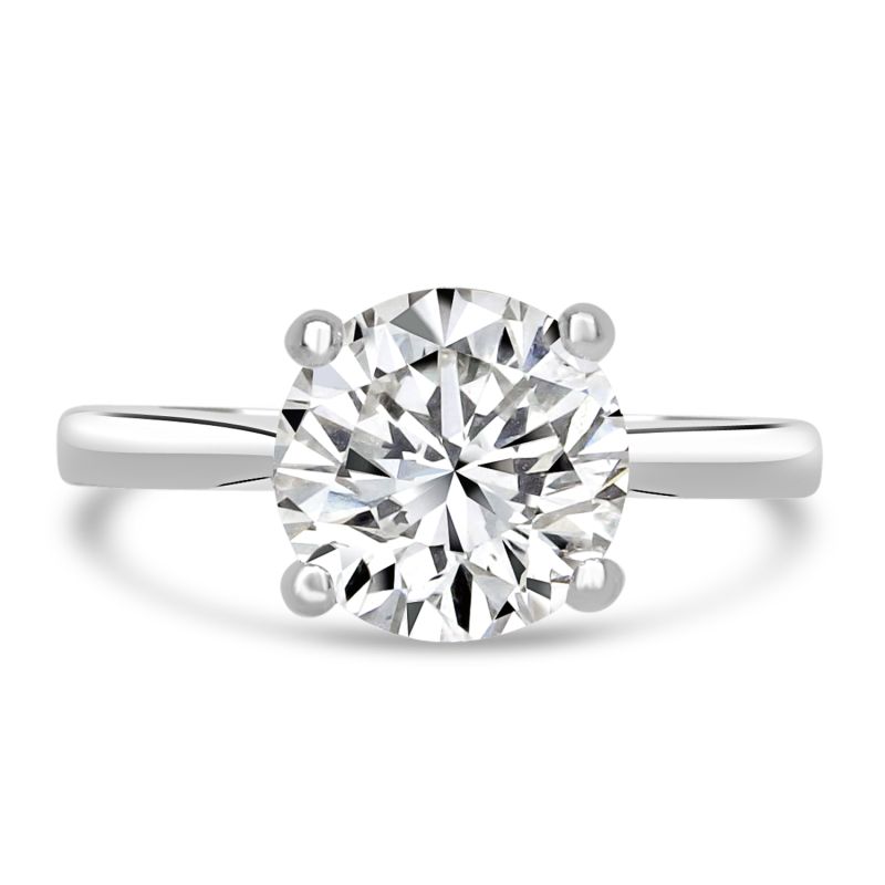 Platinum Brilliant Cut Lab Grown Diamond Engagement Ring 2.52ct