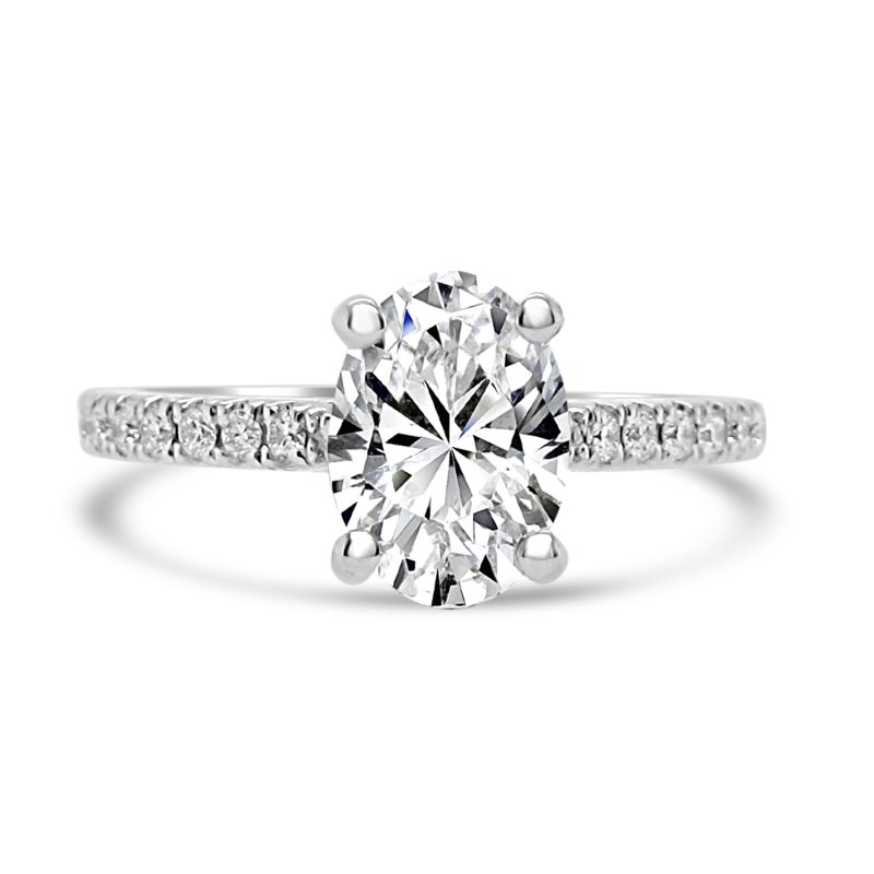 Platinum Oval Cut Lab Grown Diamond Engagement Ring 1.44ct