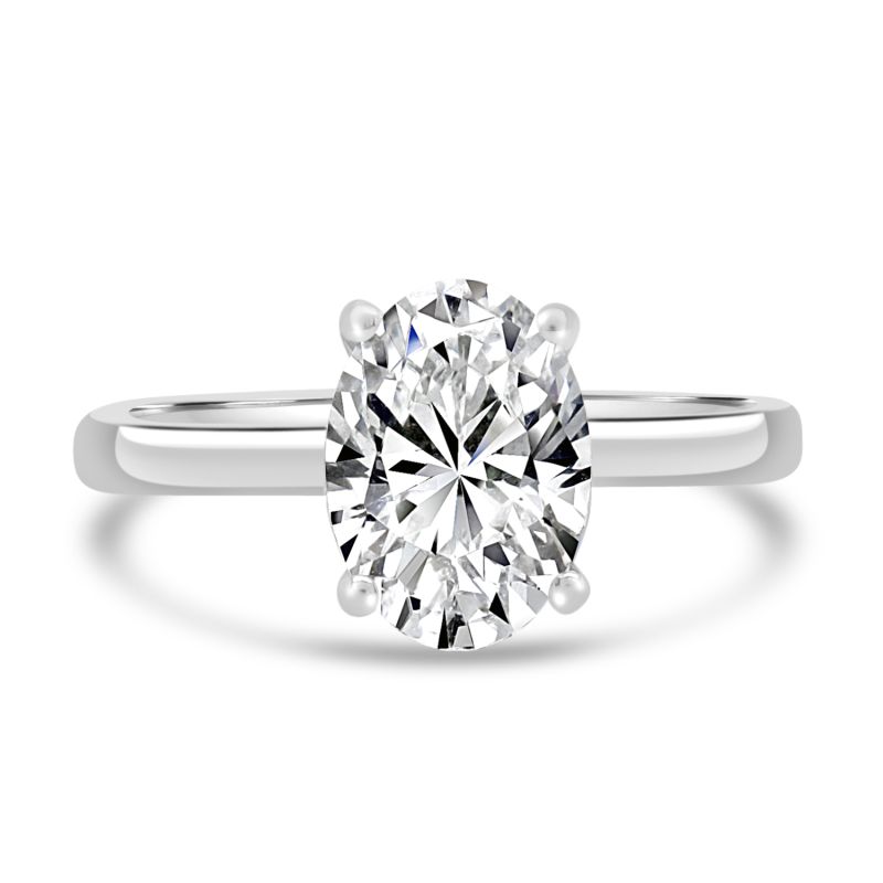 Platinum Oval Cut Lab Grown Diamond Engagement Ring 1.50ct