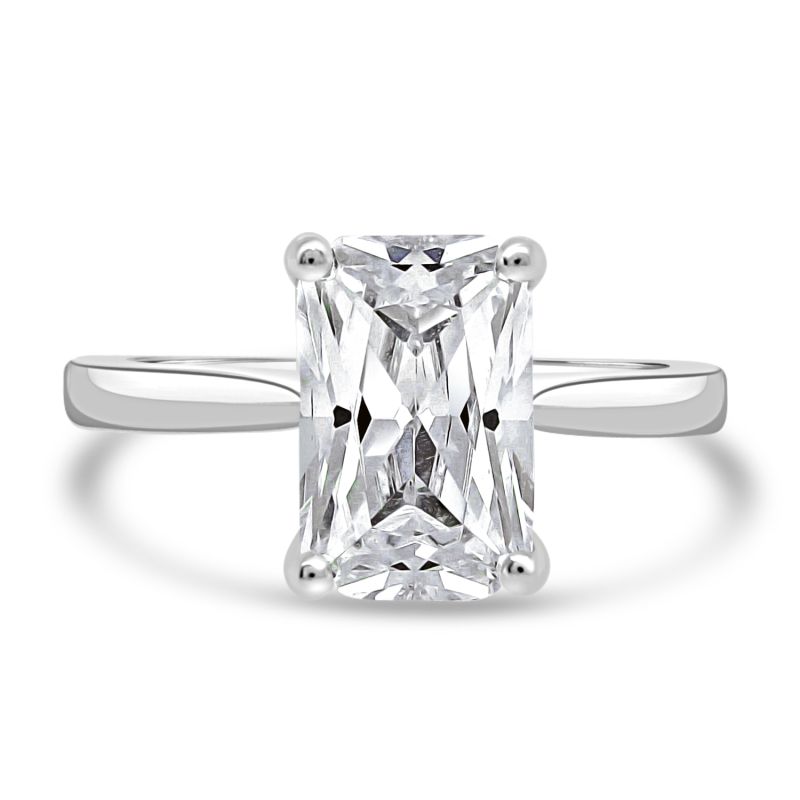 Platinum Radiant Cut Lab Grown Diamond Engagement Ring 2.54ct