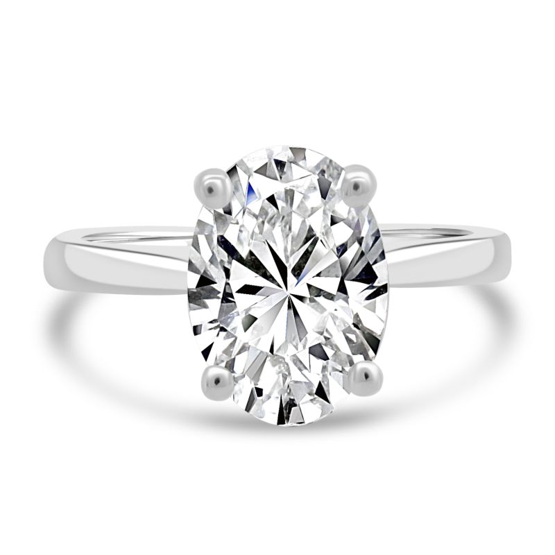 Platinum Oval Cut Lab Grown Diamond Engagement Ring 1.81ct