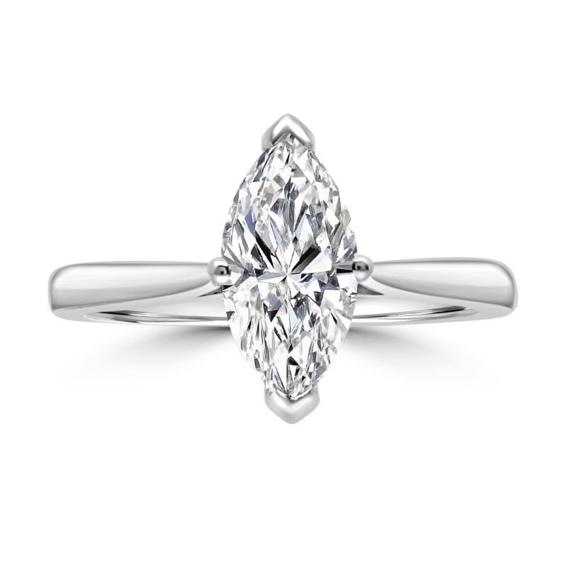 Platinum Marquise Cut Lab Grown Diamond Engagement Ring 1.01ct