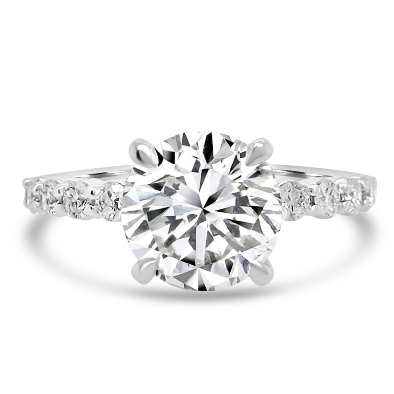 Platinum Brilliant Cut Lab Diamond Hidden Halo Engagement Ring 2.56ct