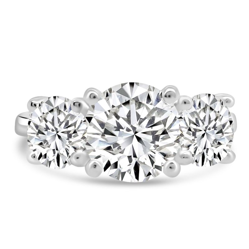 Platinum Brilliant Cut Lab Grown Diamond Engagement Ring 2.93ct