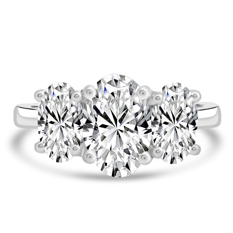 Platinum Oval Cut Lab Diamond Engagement Ring 2.05ct
