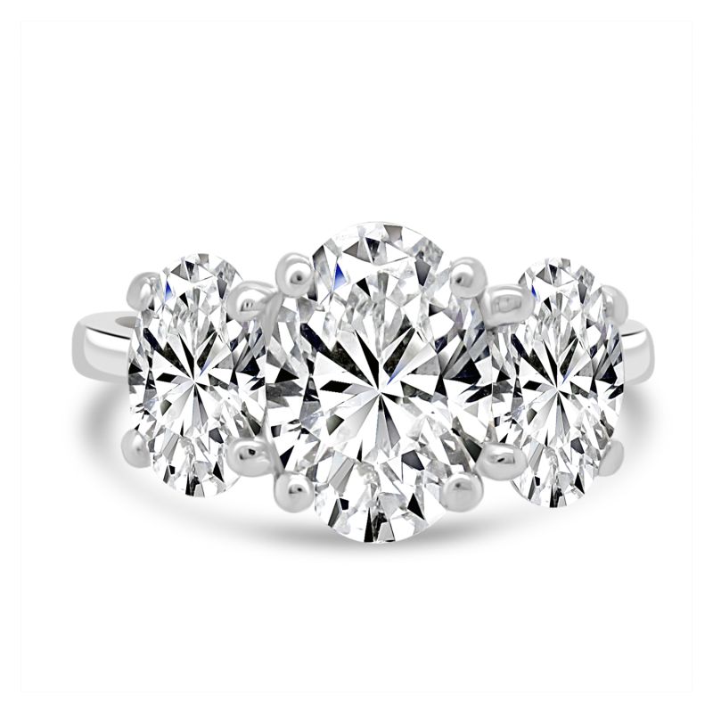 Platinum Oval Cut Lab Grown Diamond Engagement Ring 2.98ct