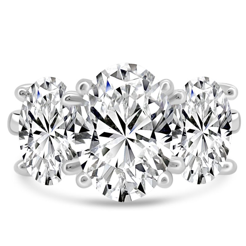 Platinum Oval Cut Lab Grown Diamond Engagement Ring 4.21ct