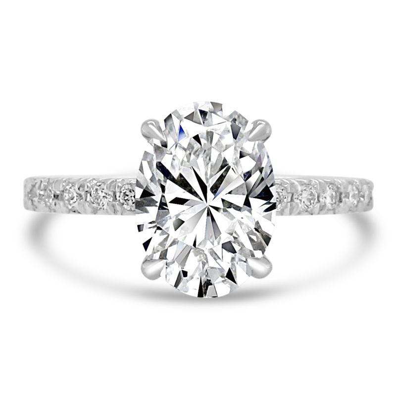 Platinum Oval Cut Lab Grown Diamond Engagement Ring 2.33ct