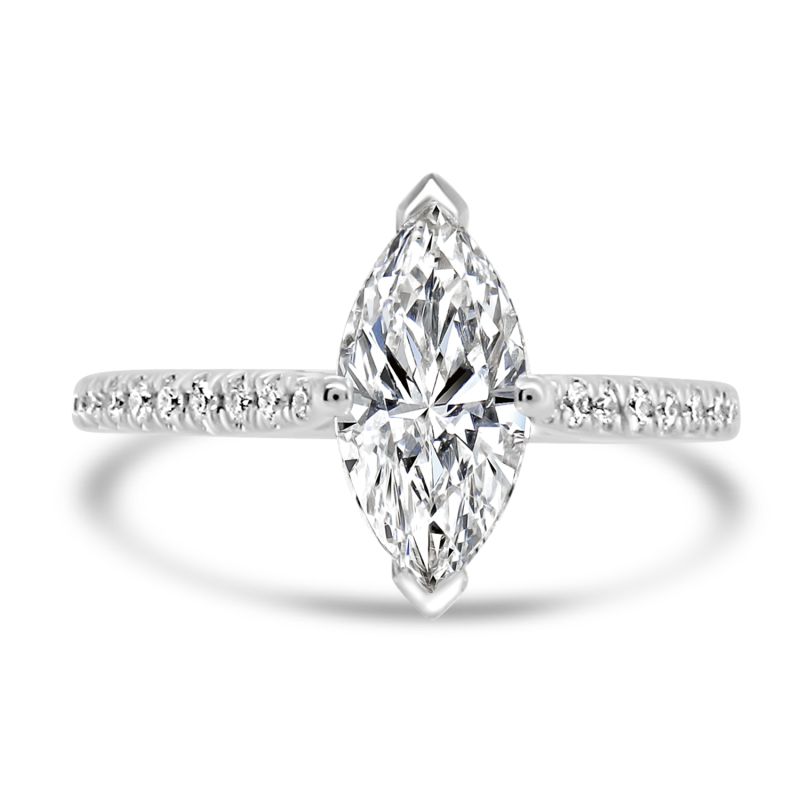 Platinum Marquise Cut Lab Grown Diamond Engagement Ring 1.16ct