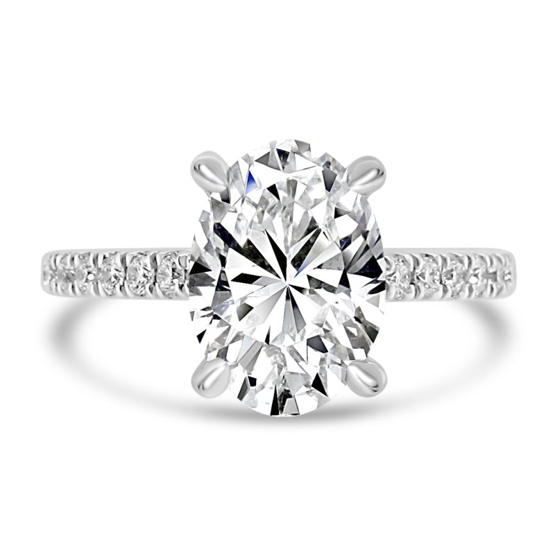 Platinum Oval Cut Lab Grown Diamond Engagement Ring 2.35ct