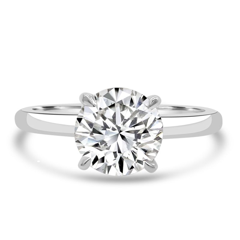 Platinum Brilliant Cut Lab Diamond Hidden Halo Engagement Ring 1.46ct 