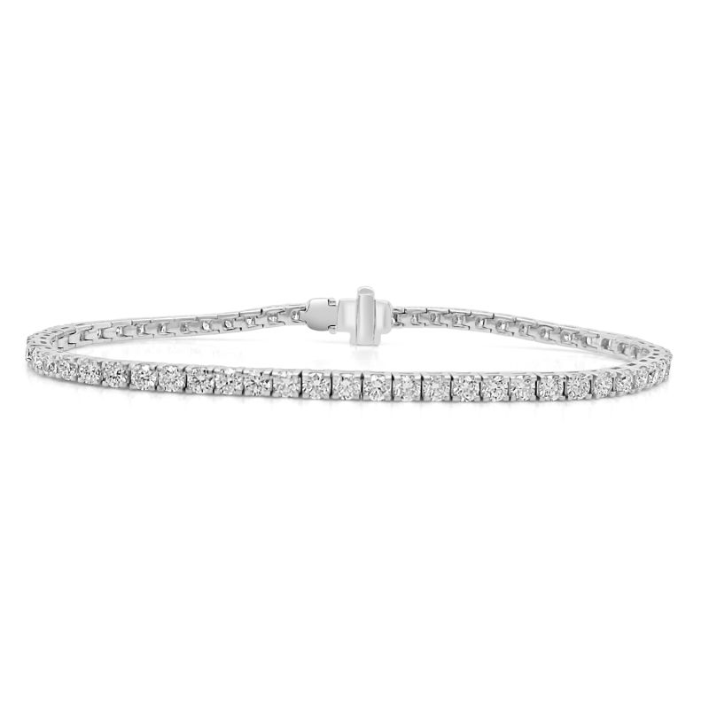 9ct White Gold Brilliant Cut Lab Grown Diamond Line Bracelet 5.0