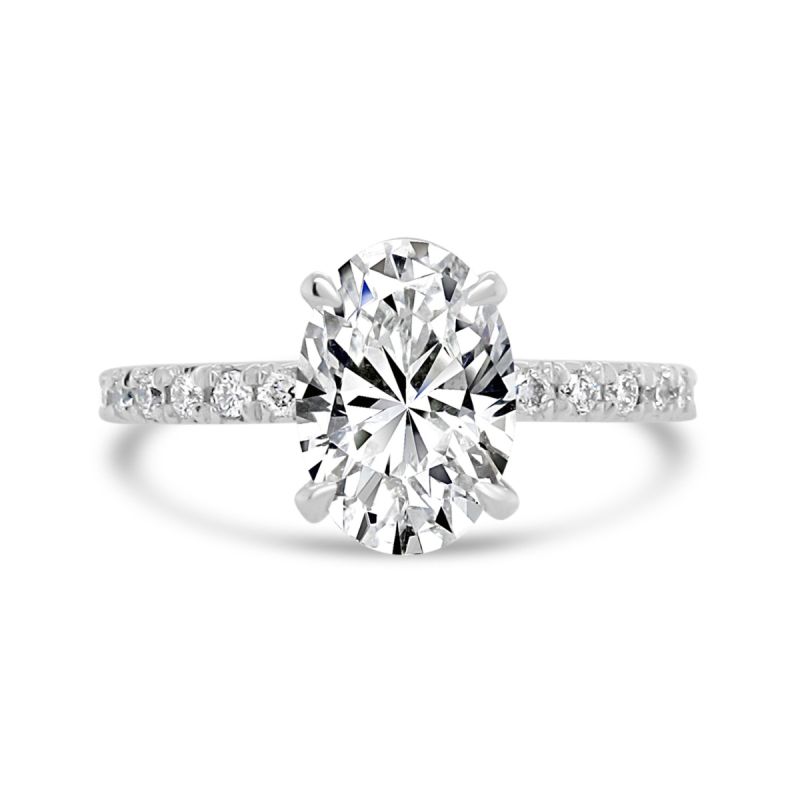 Platinum Oval Cut Lab Grown Diamond Engagement Ring 1.81ct
