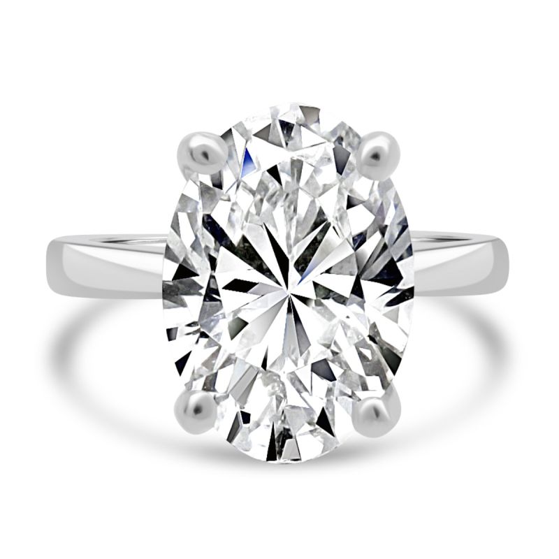 Platinum Oval Cut Lab Grown Diamond Engagement Ring 4.17ct