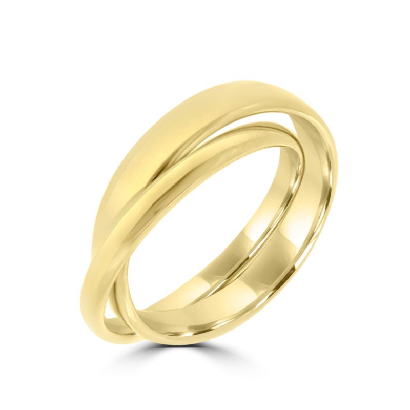 9ct Yellow Gold 2 Band Russian Wedding Ring