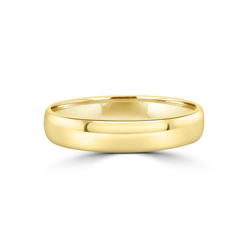 18ct Yellow Gold 4mm Court Wedding Ring