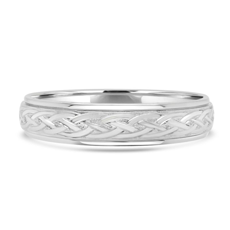 Platinum Ladies 4mm Celtic Wedding Ring