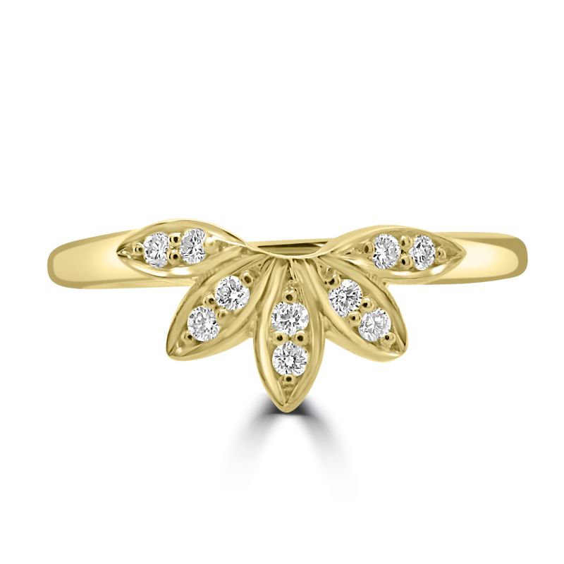 18ct Yellow Gold Brilliant Cut Diamond Shaped Wedding Ring 0.08