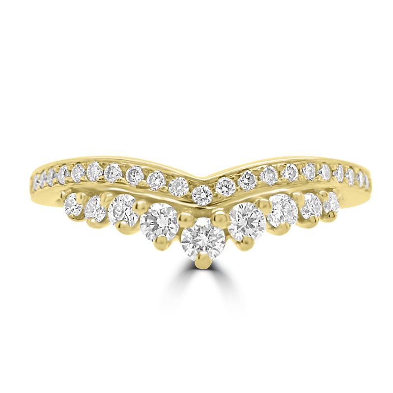18ct Yellow Gold Brilliant Cut Diamond Tiara Wedding Ring 0.32ct