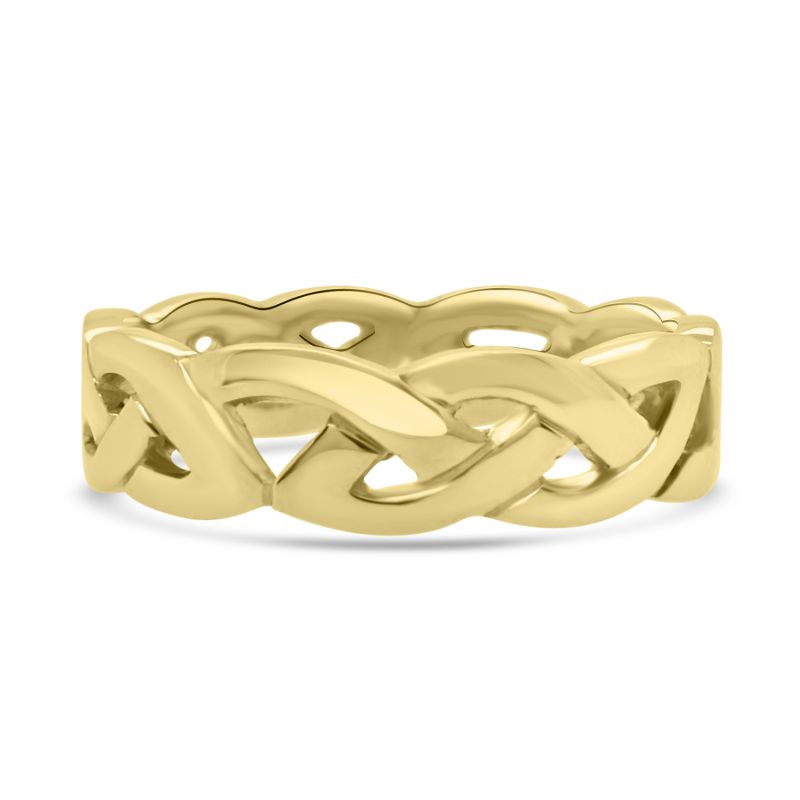 9ct Yellow Gold 5mm Celtic Style Wedding Band