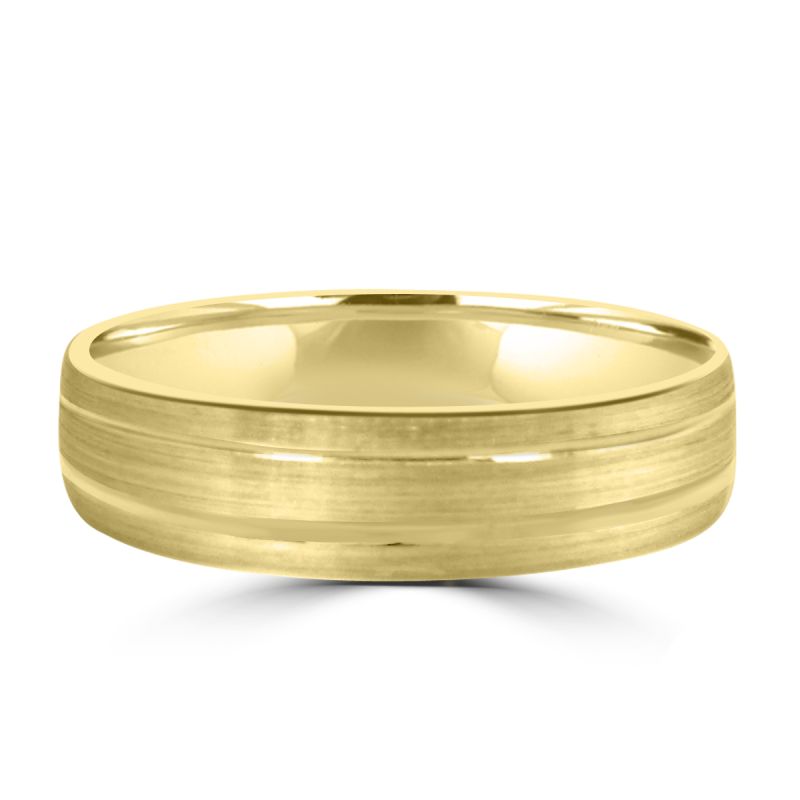 9ct Yellow Gold Light Court With Engraved Lines, Satin Finish