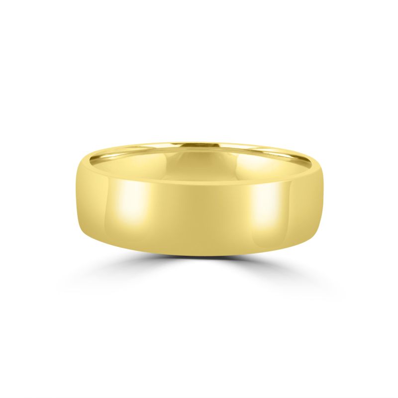 Gents 18ct Yellow Gold 6mm Light Court Wedding Ring