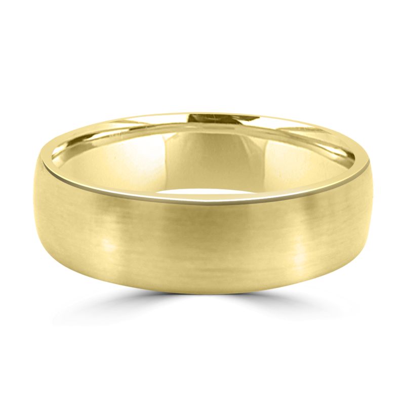 18ct Yellow Gold Brushed Finish 5mm Wedding Ring