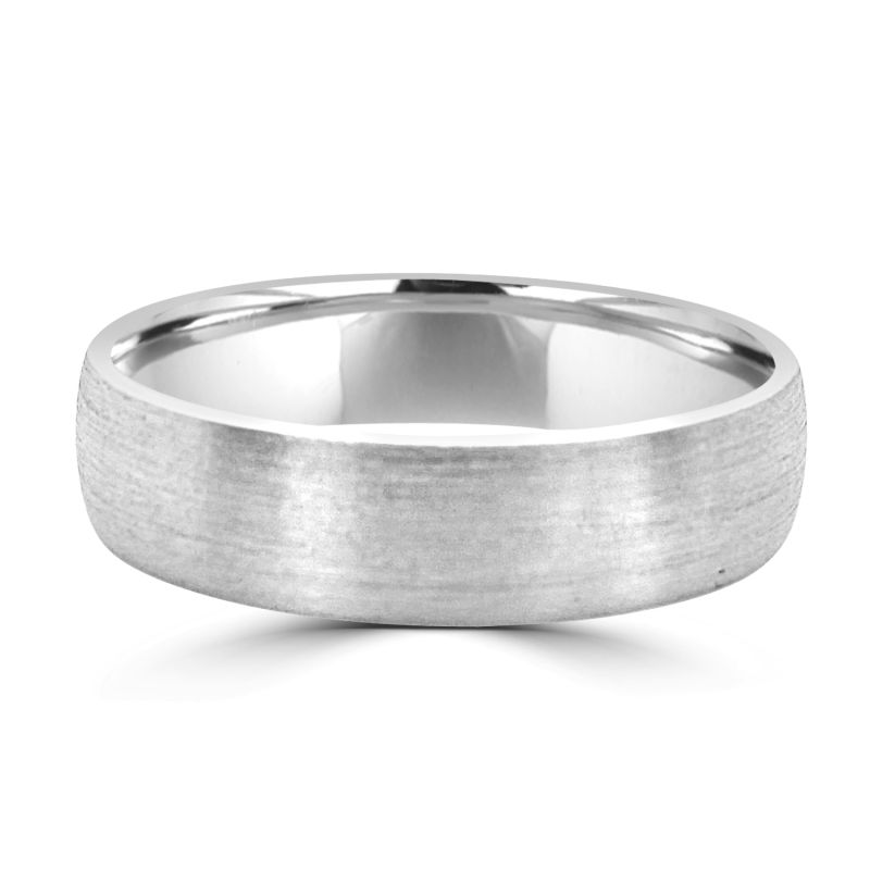 Platinum 4mm Court Wedding Ring with Brushed Finish