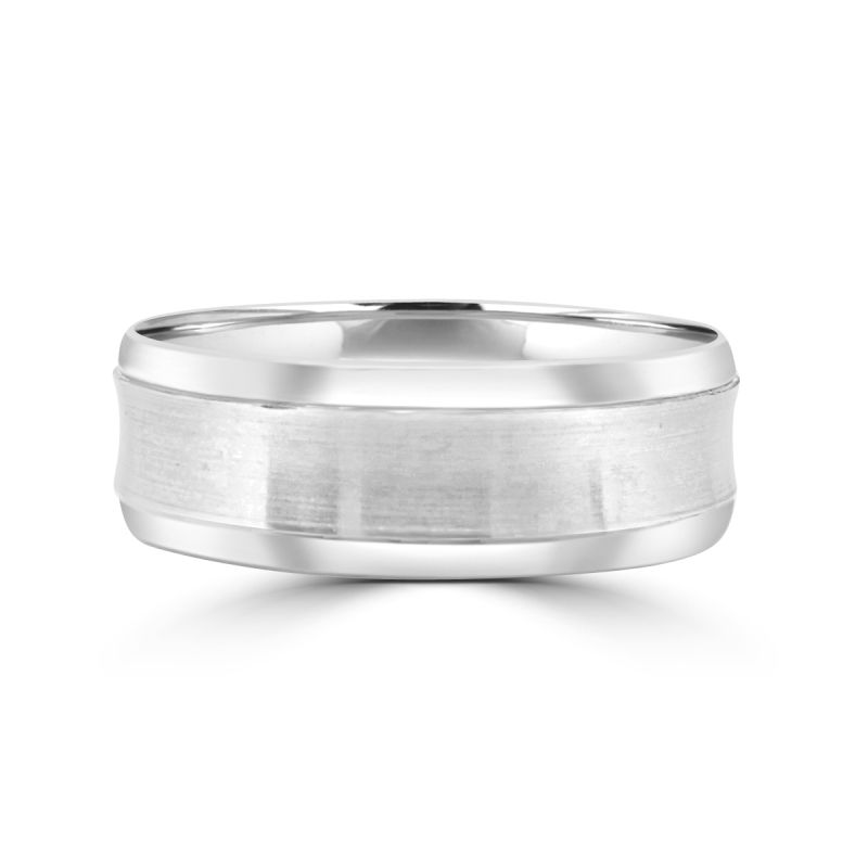Platinum 7mm Convace Wedding Ring