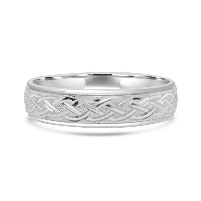 Platinum Mens 5mm Celtic Wedding Ring