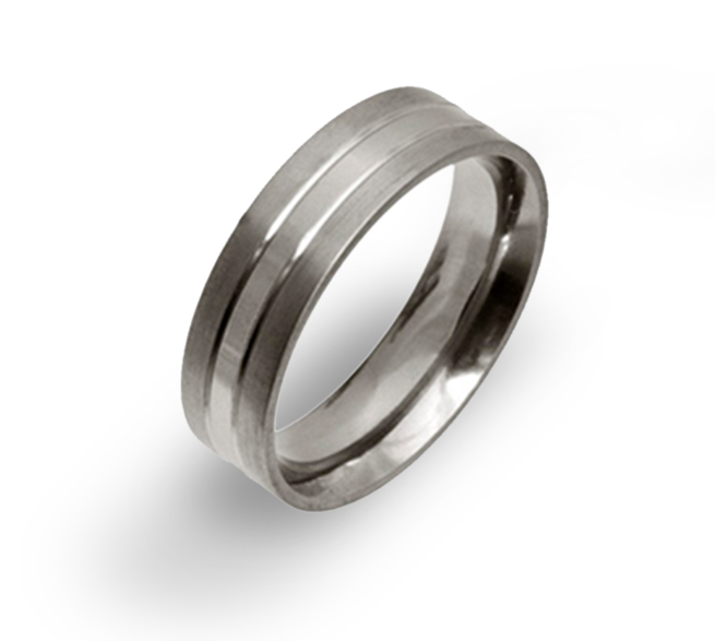 Titanium 6mm Flat Wedding Ring Satin/Polished