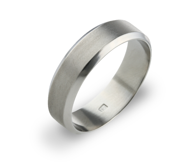 Titanium 6mm Bevelled Edge Wedding Ring
