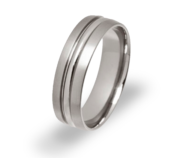 Titanium 6mm Polished/Satin Wedding Ring