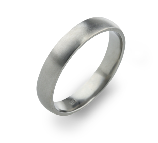 Titanium 4mm Court Wedding Ring