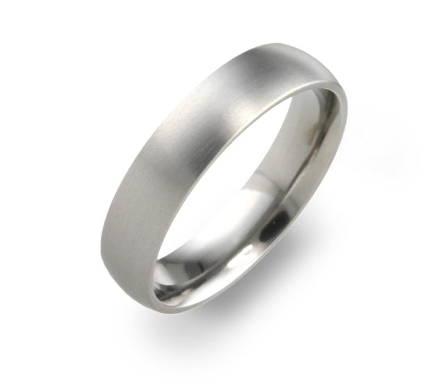 Titanium 5mm Satin Court Wedding Ring