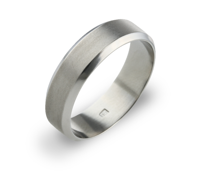 Titanium 5mm Bevelled Edge Wedding Ring