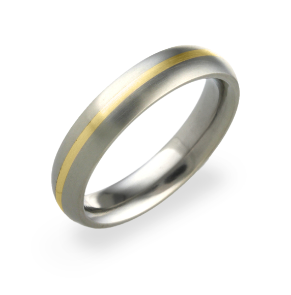Titanium & 18ct Yellow Gold 5mm Wedding Ring