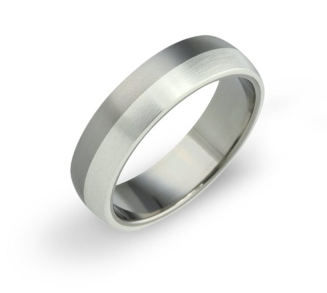  Titanium & Silver 6mm Wedding Ring