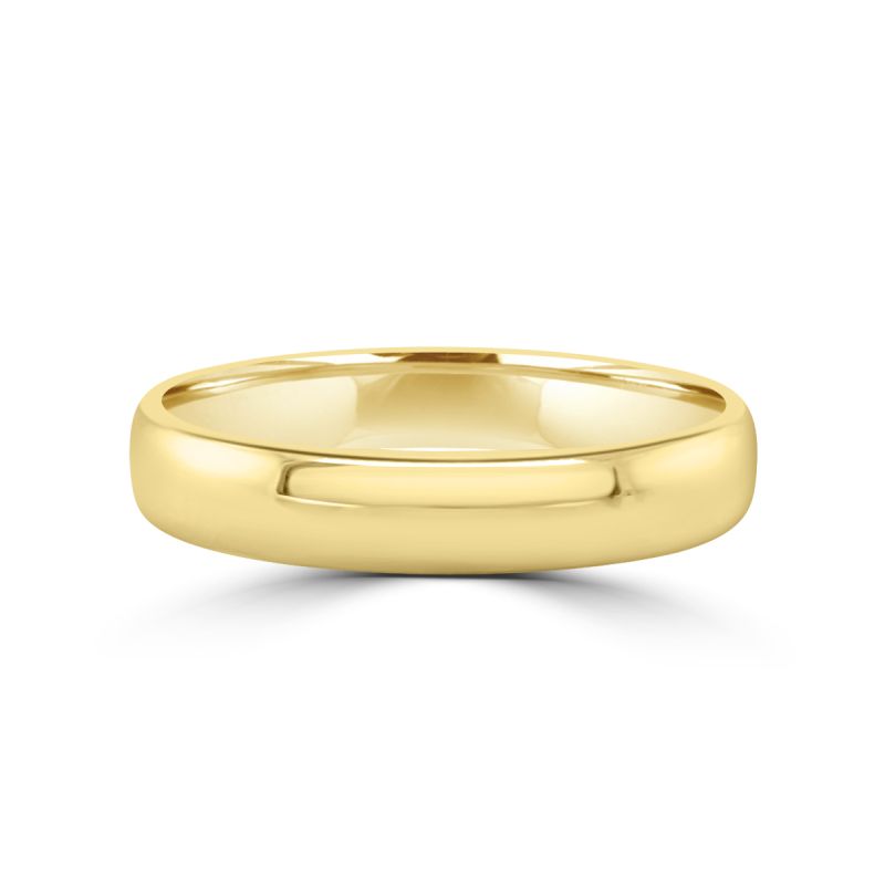 9ct Yellow Gold 4mm Light Weight Court Wedding Ring