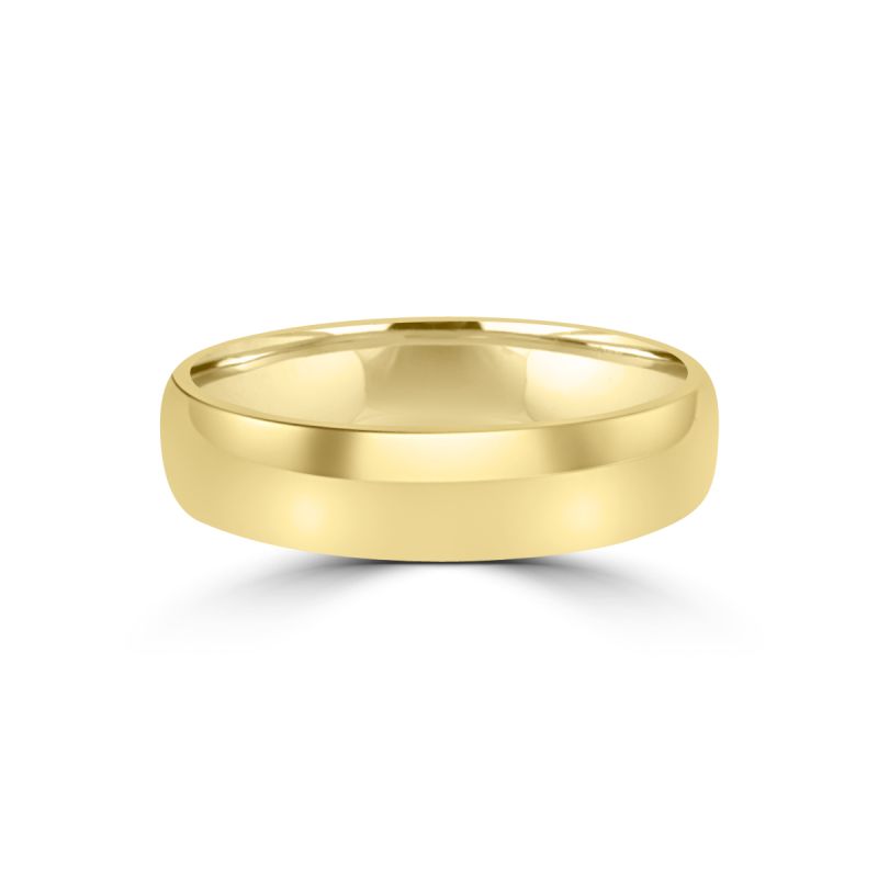 9ct Yellow Gold 5mm Gents Wedding Band