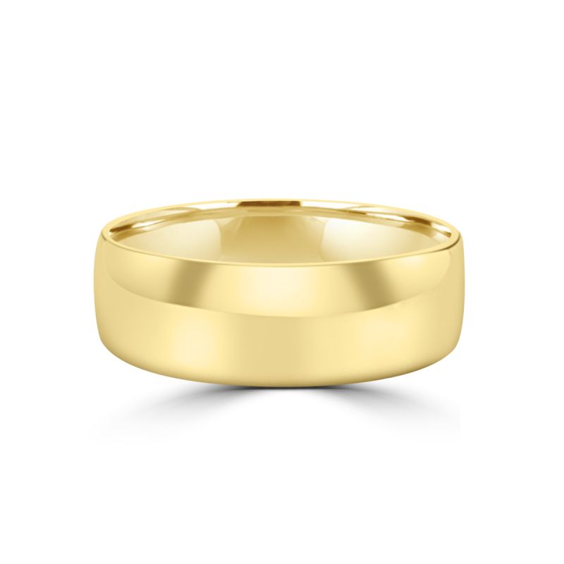 9ct Yellow Gold 7mm Gents Wedding Band