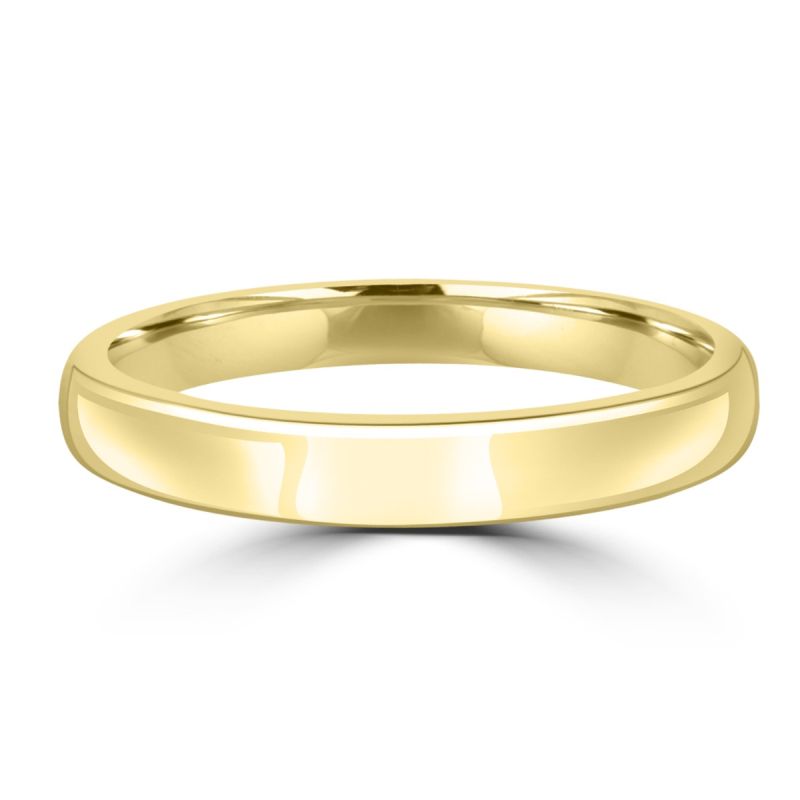 18ct Yellow gold 3mm Light Court Wedding Ring