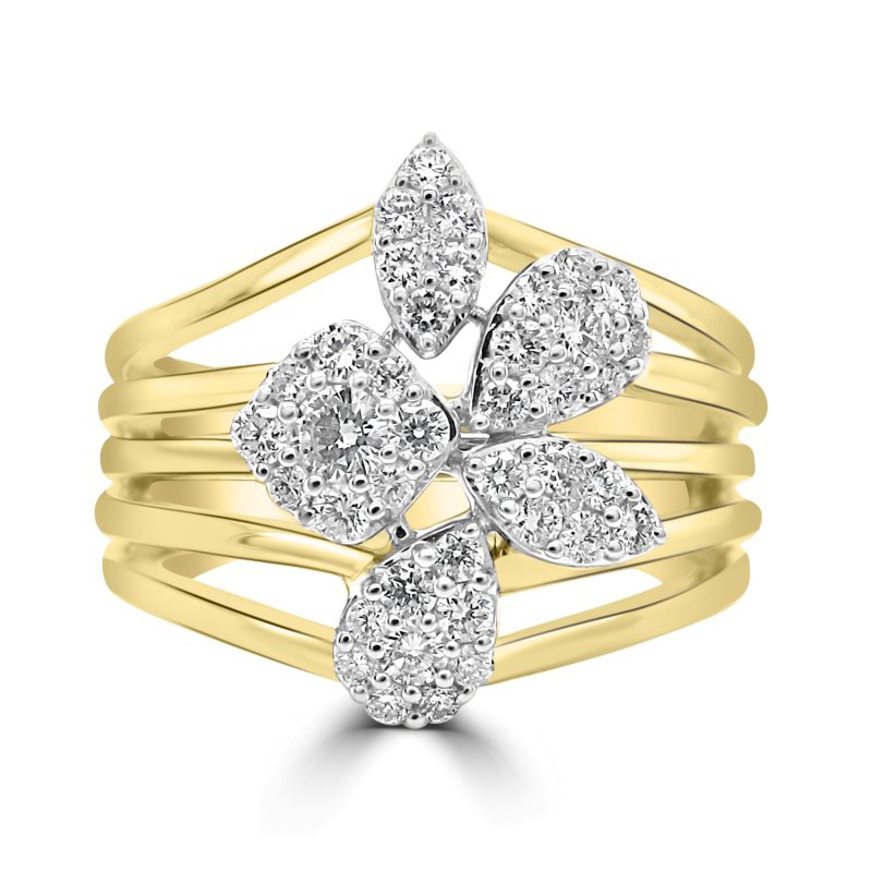 18ct Yellow Gold Fancy Diamond Set Dress Ring