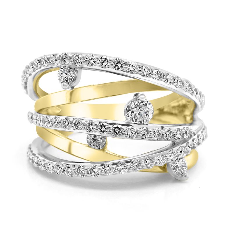 18ct Yellow & White Gold Brilliant Cut Diamond Dress Ring 1.00ct